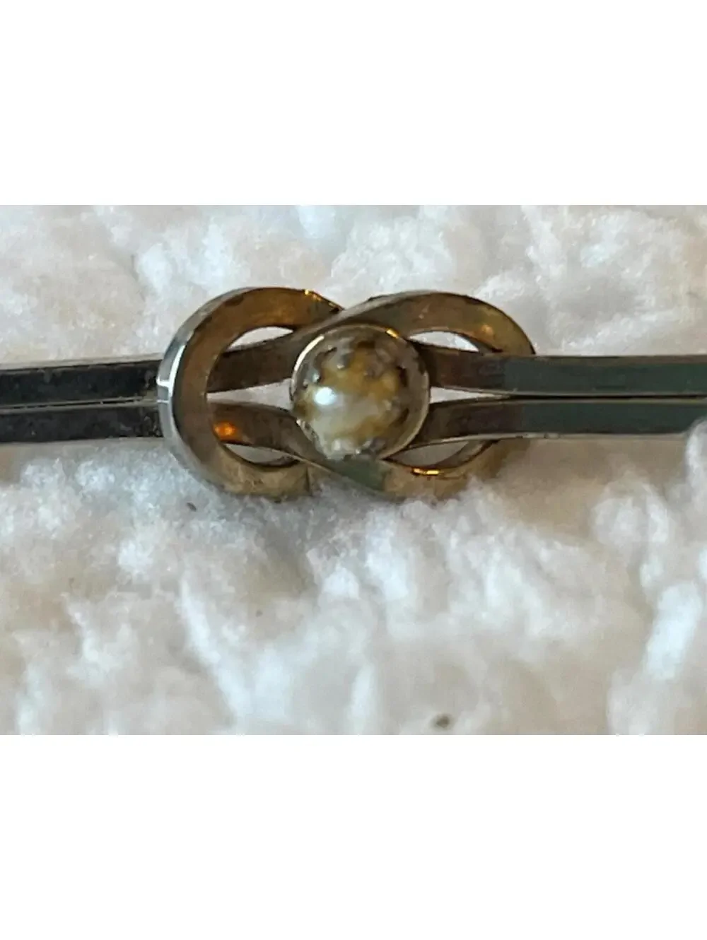 Vintage Silver Tone Bar Pin with Decorative Centerpiece